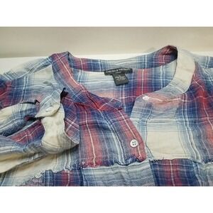 Chelsea & Theodore Womens‎ Plaid 1X Button Up Long Sleeve Shirt